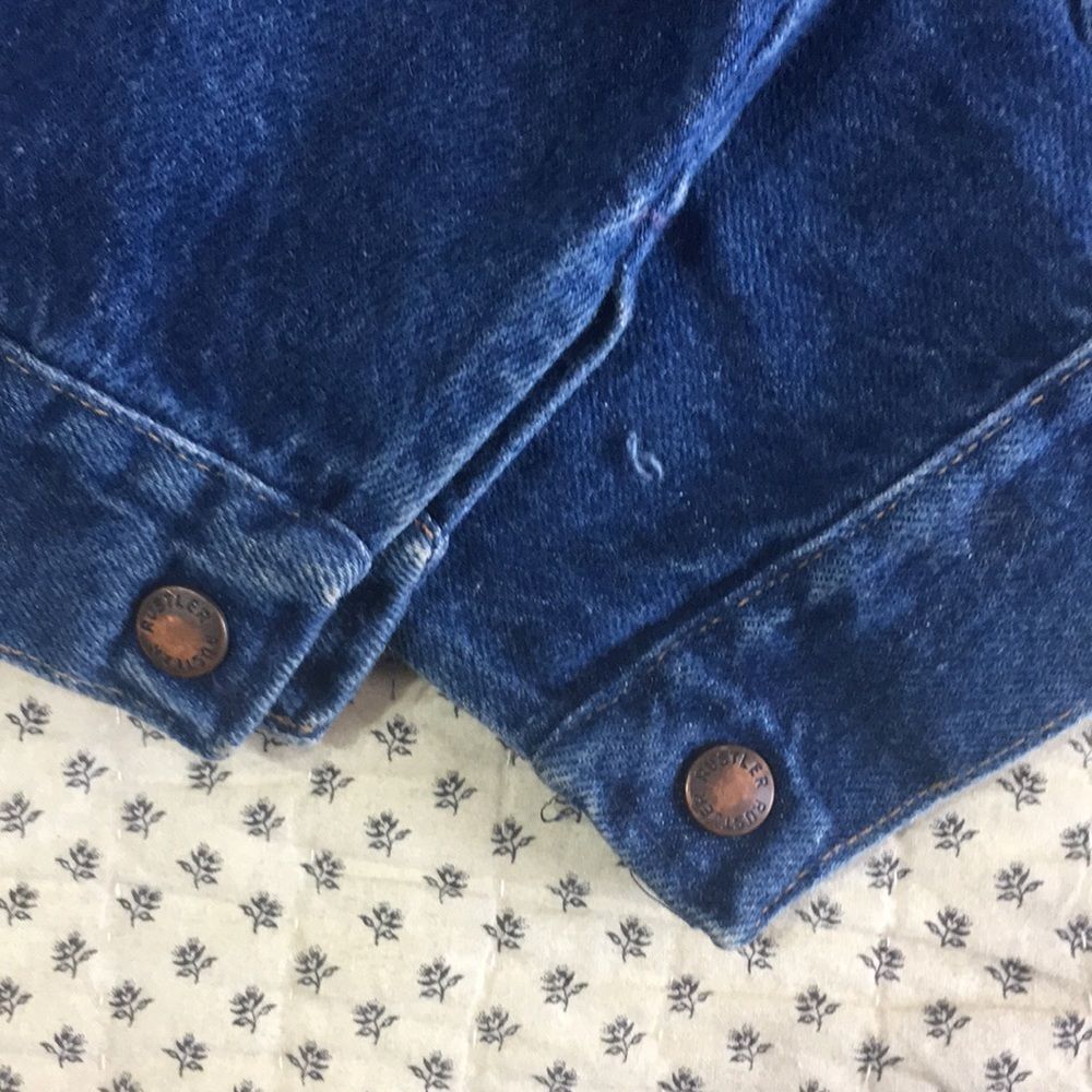 Rustler Denim Trucker Jacket Size Large - Picture 4 of 5
